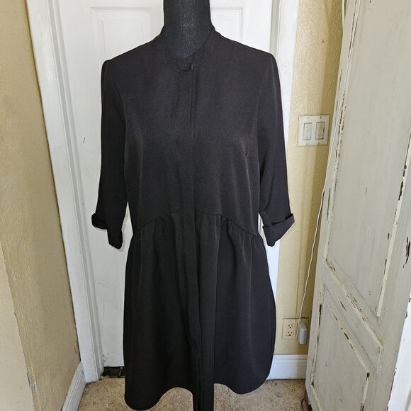 Tuckernuck Crepe Royal Shirt Dress in Black - Picture 2 of 5